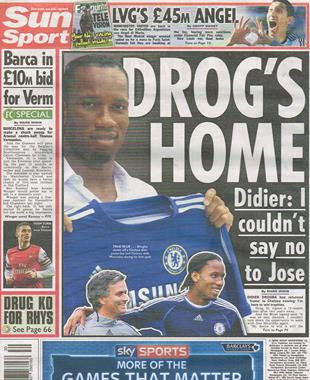 Drogba, İngiliz basının manşetlerini süslüyor
